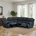 Ezra Group 3 Electric Recliner with 1 Storage Drawer in Dexter Shadow Fabric