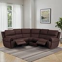 Ezra Group 3 Electric Recliner with Power Headrest & Lumbar Support with 1 Storage Drawer in Chestnut Leather