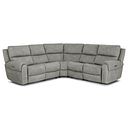Ezra Group 3 Electric Recliner with Power Headrest & Lumbar Support with 1 Storage Drawer in Dexter Stone Fabric