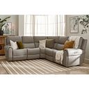 Ezra Group 3 Electric Recliner with Power Headrest & Lumbar Support with 1 Storage Drawer in Oyster Leather