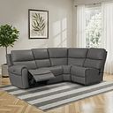 Ezra Group 4 Electric Recliner in Elephant Grey Leather