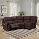 Ezra Group 4 Electric Recliner with Power Headrest & Lumbar Support in Chestnut Leather