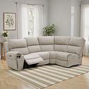 Ezra Group 4 Electric Recliner with Power Headrest & Lumbar Support in Darwin Mink Fabric