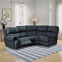 Ezra Group 4 Electric Recliner with Power Headrest & Lumbar Support in Dexter Shadow Fabric