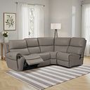 Ezra Group 4 Electric Recliner with Power Headrest & Lumbar Support in Oyster Leather