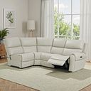 Ezra Group 5 Electric Recliner in Bone China Leather