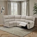 Ezra Group 5 Electric Recliner with Power Headrest & Lumbar Support in Darwin Mink Fabric