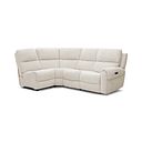 Ezra Group 5 Electric Recliner with Power Headrest & Lumbar Support in Hopsack Natural Fabric