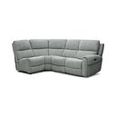 Ezra Group 5 Electric Recliner with Power Headrest & Lumbar Support in Hopsack Platinum Fabric