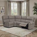 Ezra Group 5 Electric Recliner with Power Headrest & Lumbar Support in Oyster Leather