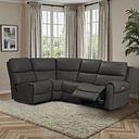 Ezra Group 5 Electric Recliner with Power Headrest & Lumbar Support in Storm Leather