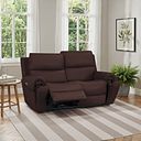 Ezra Group 8 Electric Recliner with Power Headrest & Lumbar Support in Chestnut Leather