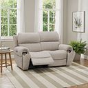 Ezra Group 8 Electric Recliner with Power Headrest & Lumbar Support in Darwin Mink Fabric