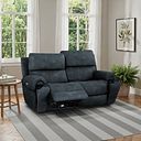 Ezra Group 8 Electric Recliner with Power Headrest & Lumbar Support in Dexter Shadow Fabric