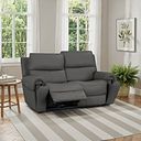 Ezra Group 8 Electric Recliner with Power Headrest & Lumbar Support in Elephant Grey Leather