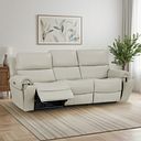 Ezra Group 9 Electric Recliner with Power Headrest & Lumbar Support in Bone China Leather