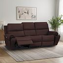 Ezra Group 9 Electric Recliner with Power Headrest & Lumbar Support in Chestnut Leather