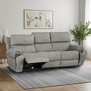 Ezra Group 9 Electric Recliner with Power Headrest & Lumbar Support in Dexter Stone Fabric