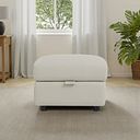 Ezra Storage Footstool in Bone China Leather