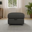 Ezra Storage Footstool in Storm Leather
