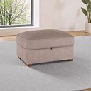 Nebraska Corner Chaise Large Storage Footstool in Fawn fabric