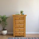 Hercules Rustic Solid Oak 5 Drawer Tallboy