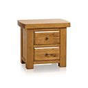 Hercules Rustic Solid Oak 2 Drawer Bedside Table