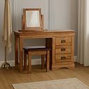French Farmhouse Rustic Solid Oak Dressing Table