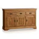 French Farmhouse Rustic Solid Oak Large Sideboard