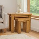 Hercules Rustic Solid Oak Nest of Tables