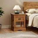 French Farmhouse Rustic Solid Oak 1 Drawer Bedside Table