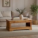 French Farmhouse Rustic Solid Oak Coffee Table