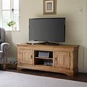 French Farmhouse Rustic Solid Oak Large TV Cabinet