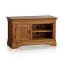 French Farmhouse Rustic Solid Oak Small TV Cabinet