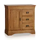 French Farmhouse Rustic Solid Oak Storage Cabinet