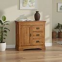 French Farmhouse Rustic Solid Oak Storage Cabinet