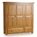 Hercules Rustic Solid Oak Triple Wardrobe