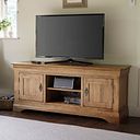 French Farmhouse Rustic Solid Oak Large TV Cabinet