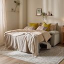 Goodwood 3 Seater Sofa Bed in Plush Beige Fabric