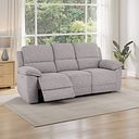 Goodwood 3 Seater Electric Recliner Sofa in Andaz Silver Fabric