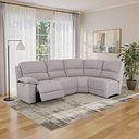 Goodwood Electric Reclining Modular Group 4 in Andaz Silver Fabric