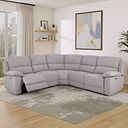 Goodwood Electric Reclining Modular Group 3 in Andaz Silver Fabric
