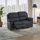 Goodwood Electric Recliner 2 Seater Sofa in Black Leather