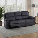Goodwood Electric Recliner 3 Seater Sofa in Black Leather
