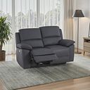 Goodwood Electric Recliner 2 Seater Sofa in Dark Grey Leather