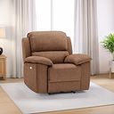 Goodwood Electric Reclining Armchair in Plush Brown Fabric