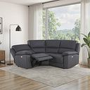 Goodwood Electric Reclining Modular Group 1 in Dark Grey Leather
