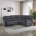 Goodwood Electric Reclining Modular Group 2 in Dark Grey Leather