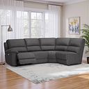 Goodwood Electric Reclining Modular Group 4 in Plush Brown Fabric