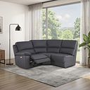 Goodwood Electric Reclining Modular Group 6 in Dark Grey Leather